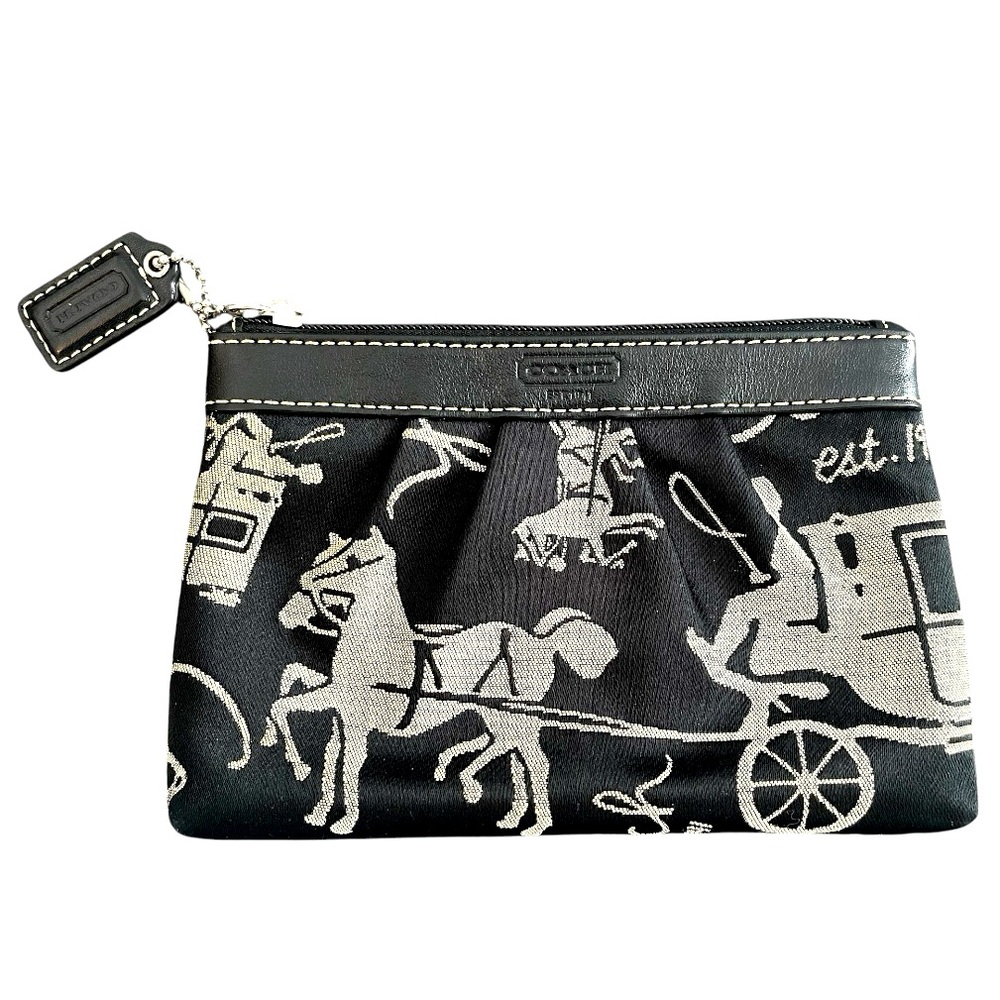 COACH Horse and Carriage EST 1941 Black Clutch/Wallet
